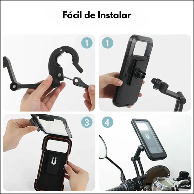 Soporte Para Teléfono Para Motocicleta Y Bicicleta, Rotación De 360° Con Pantalla Impermeable