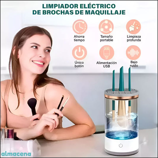 Limpiador Automático y Eléctrico para Brochas de Maquillaje