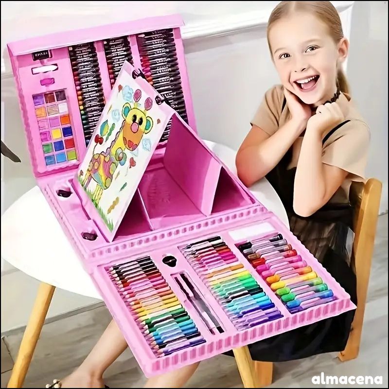 Gran Set Artístico Todo en Uno para Colorear, Dibujar y Pintar ( 208 Piezas )