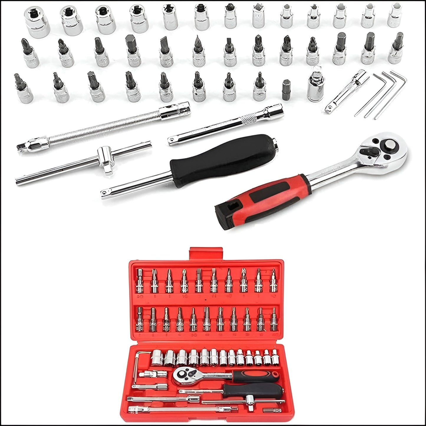 Set de Herramientas Práctico, Completo y Portátil ( 46 Piezas )