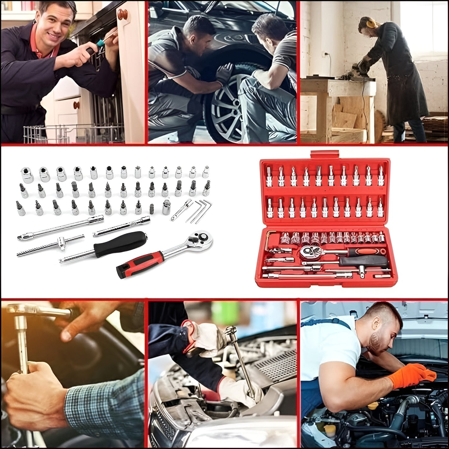 Set de Herramientas Práctico, Completo y Portátil ( 46 Piezas )