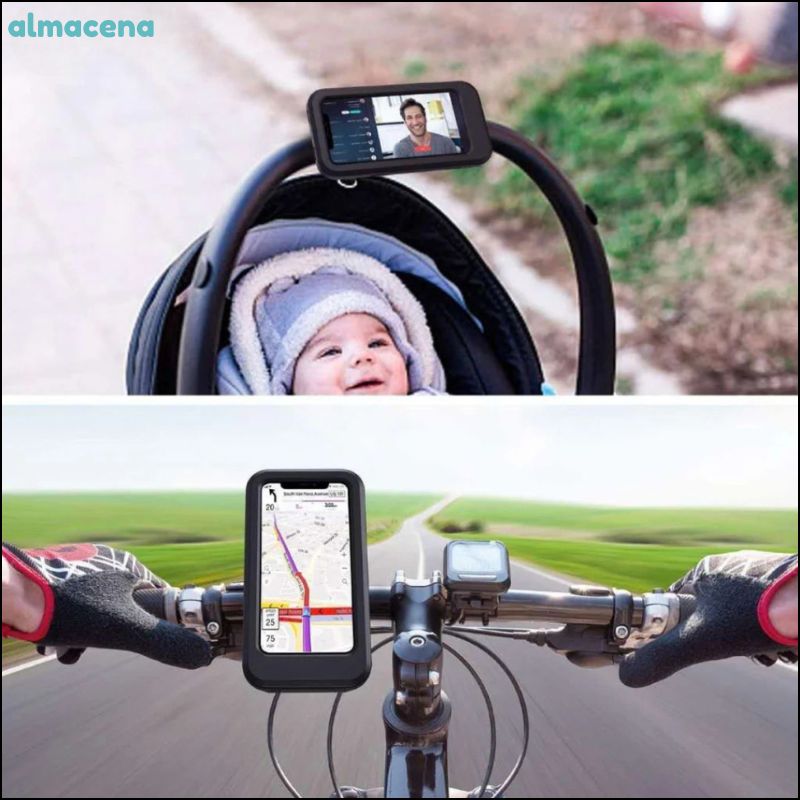 Soporte Para Teléfono Para Motocicleta Y Bicicleta, Rotación De 360° Con Pantalla Impermeable