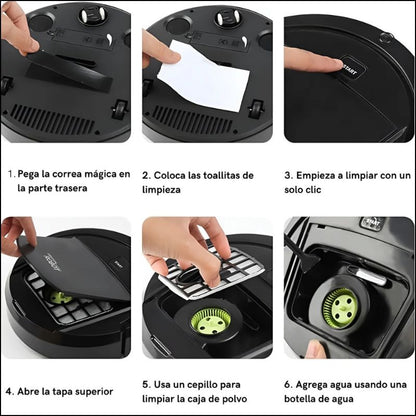 Robot de Limpieza Automático con Barrido, Aspirado y Trapeado