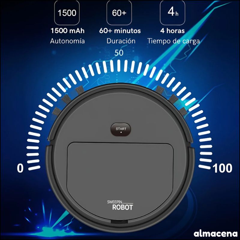 Robot de Limpieza Automático con Barrido, Aspirado y Trapeado