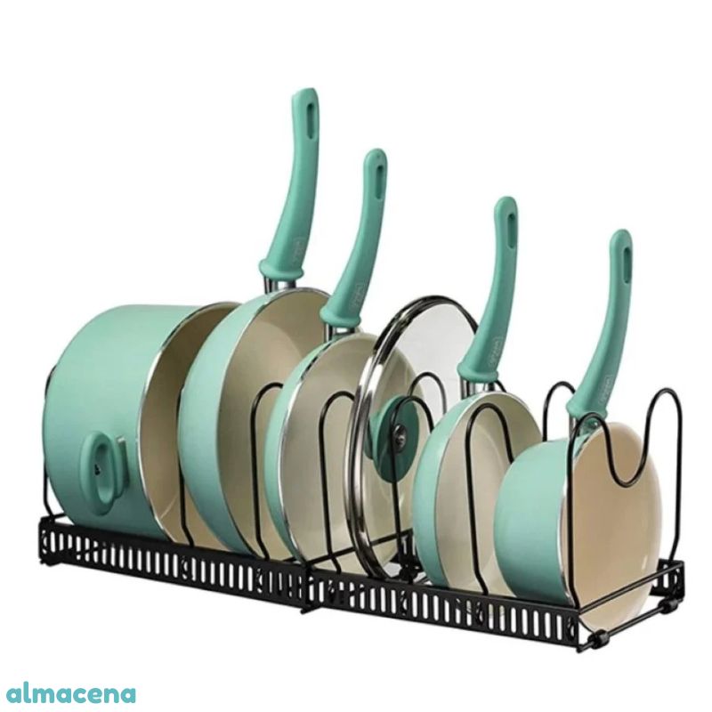 Organizador Metálico de Ollas y Sartenes de 8 Niveles – Orden Inteligente para Tu Cocina