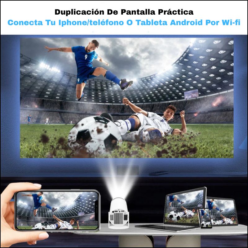Proyector Inteligente Con Brillo 4k Y Cine En Casa Hd Con Wi-fi Dual