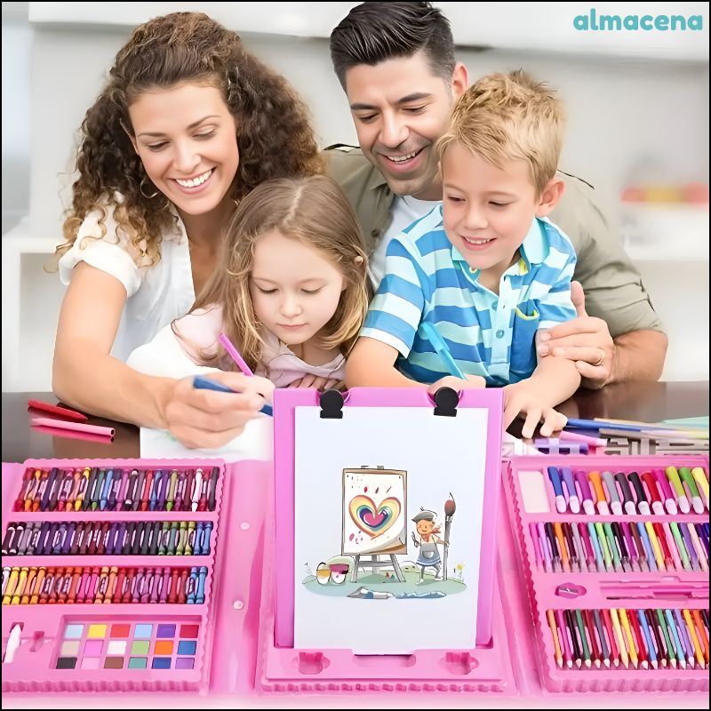 Gran Set Artístico Todo en Uno para Colorear, Dibujar y Pintar ( 208 Piezas )